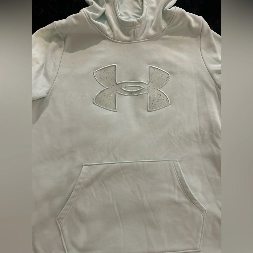 Under Armour Youth Hoodie YXL | Light Blue / Pale Green | Loose Fit Pullover